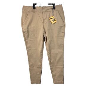 Hybrid & Company Womens High Rise Light Khaki Stretch Skinny Size 15